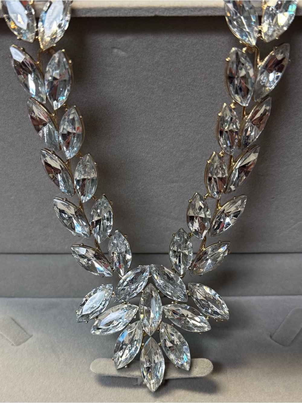 Traci Lynn Marquise Crystal Statement Bib Necklace